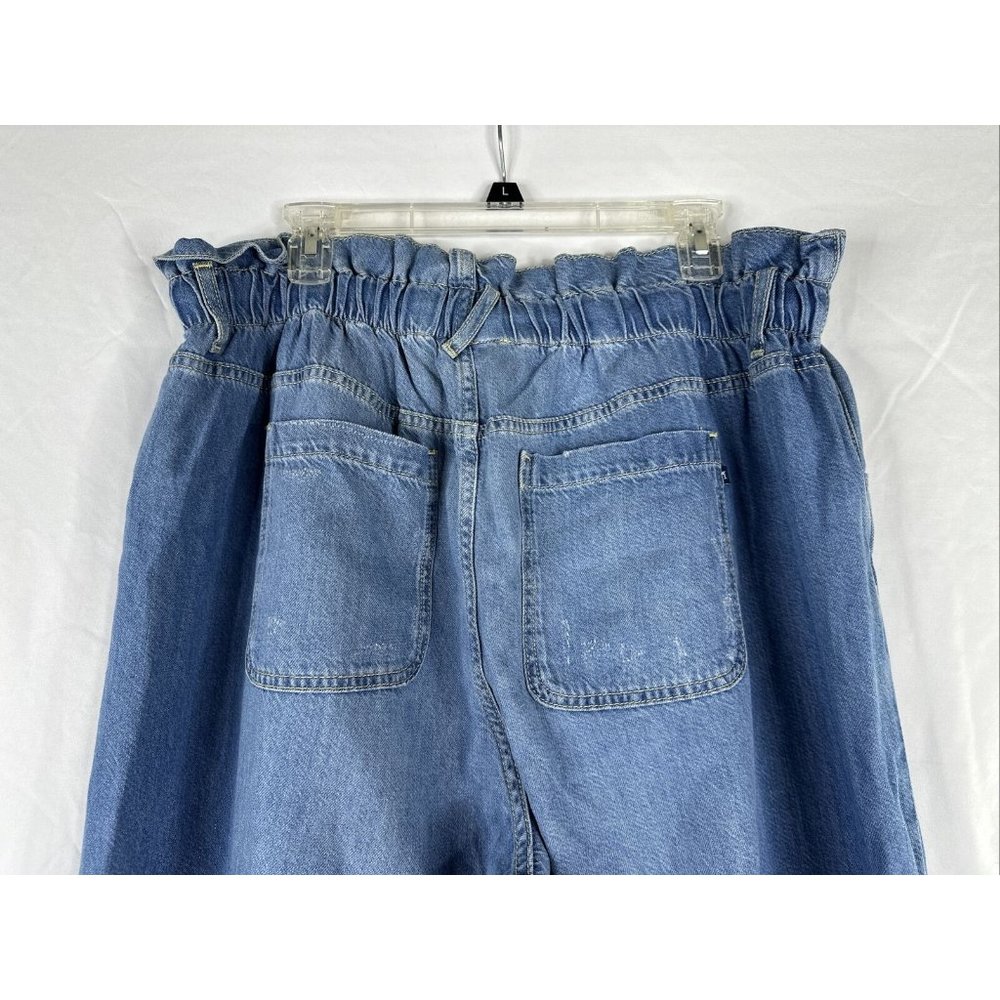 Pilcro Light Blue Paperbag Waist Wide Leg Jeans - Picture 8 of 16